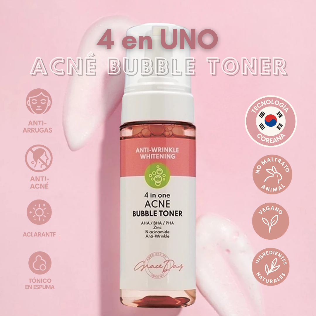 4 EN 1 ACNE BUBBLE TONER de Grace Day™ | "El tónico espumoso que lo hace todo"